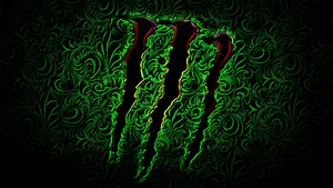 Monster Energy Logo Glowing Abstract Background Wallpaper