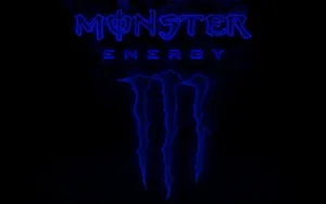 Monster Energy Logo Neon Blue Wallpaper