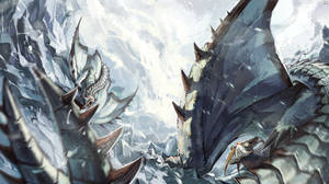 Monster Hunter Barioth On Icy Mountain Wallpaper