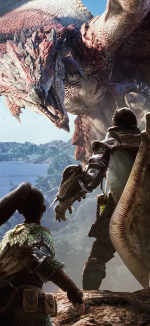 Monster Hunter Iphone Red Feathered Dragon Wallpaper