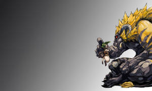 Monster Hunter Rajang On Gray Background Wallpaper