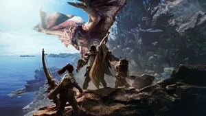 Monster Hunter World Rathalos Above Sea Wallpaper