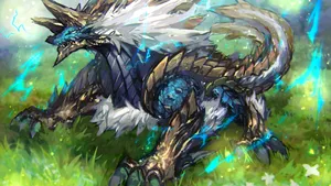 Monster Hunter Zinogre On Grass Wallpaper