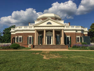 Monticello With Lavenders Wallpaper
