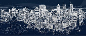 Montreal City 2d Drawing Wallpaper