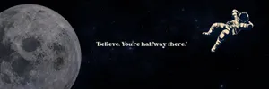 Moon And Astronaut In Space Twitter Header Wallpaper