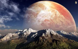 Moon And Mountains Wallpaper