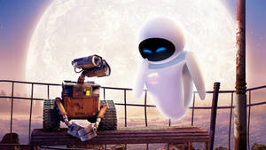 Moon Date Wall E And Eve Wallpaper