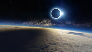 Moon Eclipse On Space Wallpaper