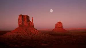 Moon Over Monument Valley Wallpaper