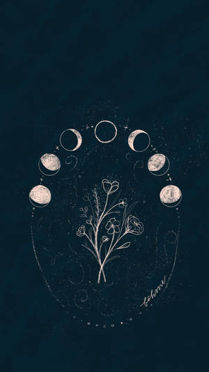 Moon Phase Sketch New Phone Wallpaper