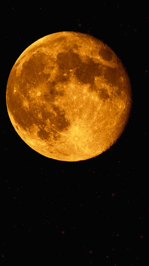 Moon Phone Bright Yellow Wallpaper