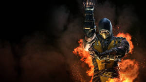 Mortal Kombat Scorpion Fighting Stance Wallpaper