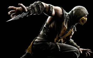 Mortal Kombat Scorpion In Black Wallpaper