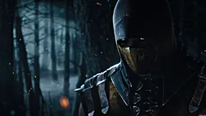 Mortal Kombat Scorpion In Forest Wallpaper