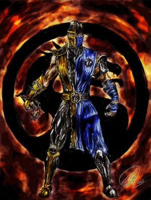 Mortal Kombat Scorpion Vs Sub Zero Sketch Wallpaper