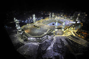 Mosque Plane Porthole View Makkah Hd Wallpaper