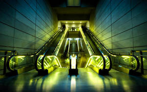 Most Beautiful Hd Escalators At Night Wallpaper