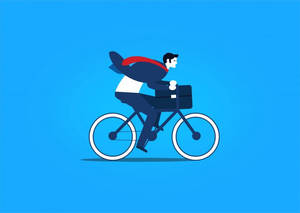 Motivation Businessman Riding A Bike Wallpaper