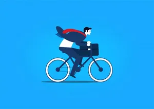 Motivation Businessman Riding A Bike Wallpaper