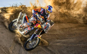 Motocross Drifting Red Bull Bike Wallpaper