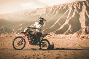 Motorcycle, Cross, Motorcyclist, Mountains, Off-road, Sand, Helmet Wallpaper