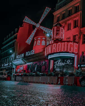 Moulin Rouge Paris Nighttime Wallpaper