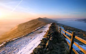 Mountain Fence Wallpaper
