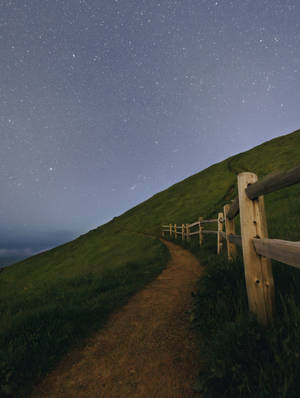 Mountain Fence With Beautiful Sky Wallpaper