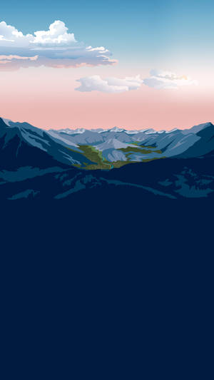 Mountain Landscape Art Smartphone Background Wallpaper