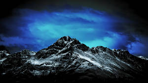 Mountain Peak Black And Blue Background Wallpaper