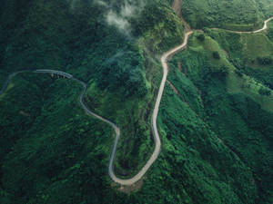 Mountain Road Hd Landscape Desktop Wallpaper