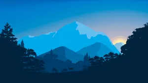 Mountain Scenery Vector Desktop 4k Wallpaper