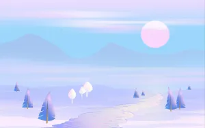 Mountain Stream On Pastel Blue Background Wallpaper