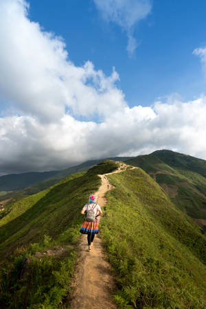 Mountain Trail Cloud Iphone Wallpaper