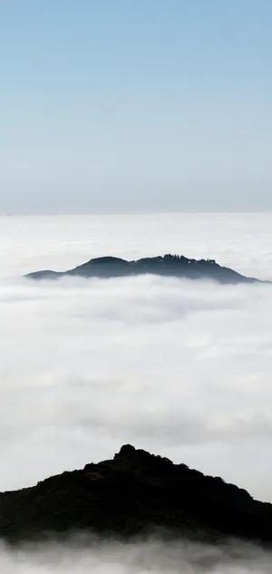 Mountain With White Clouds Iphone Wallpaper