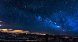 Mountains And Starry Sky Wallpaper