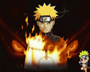 Moving Naruto Fiery Dark Art Wallpaper