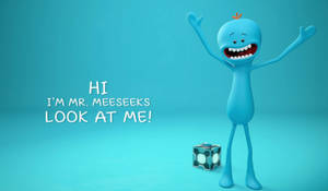 Mr Meeseeks And Box In Blue Wallpaper