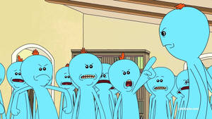 Mr Meeseeks Angry Group Wallpaper