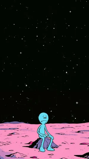 Mr Meeseeks In Moon Wallpaper