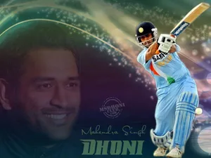 Ms Dhoni Hard Swing Wallpaper