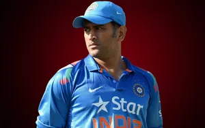 Ms Dhoni Hd Red Wallpaper