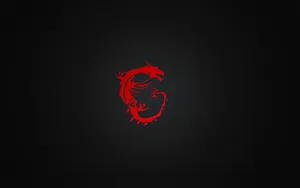 Msi Minimalist Dragon On Black Background Wallpaper