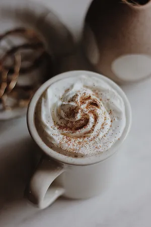 Mug Garnished With Vanilla Ice Cream Wallpaper