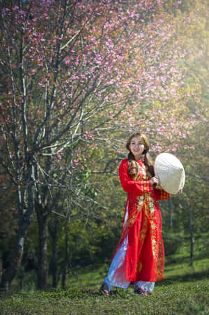 Mujer Soltera Wearing Traditional Attire Wallpaper