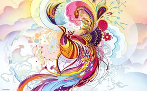 Multi Colored Phoenix Abstract Wallpaper