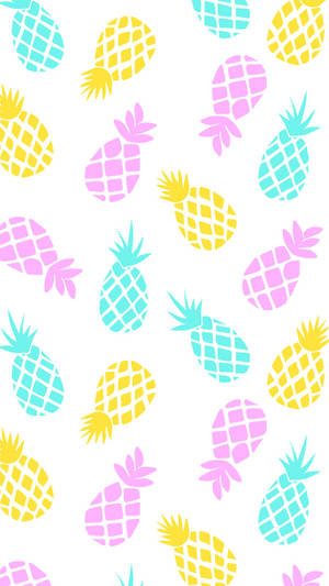 Multi-colored Pineapple Pattern Wallpaper