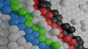 Multi Coloured Hexagon Pattern Wallpaper