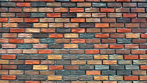 Multicolored Brick Texture Wall Wallpaper